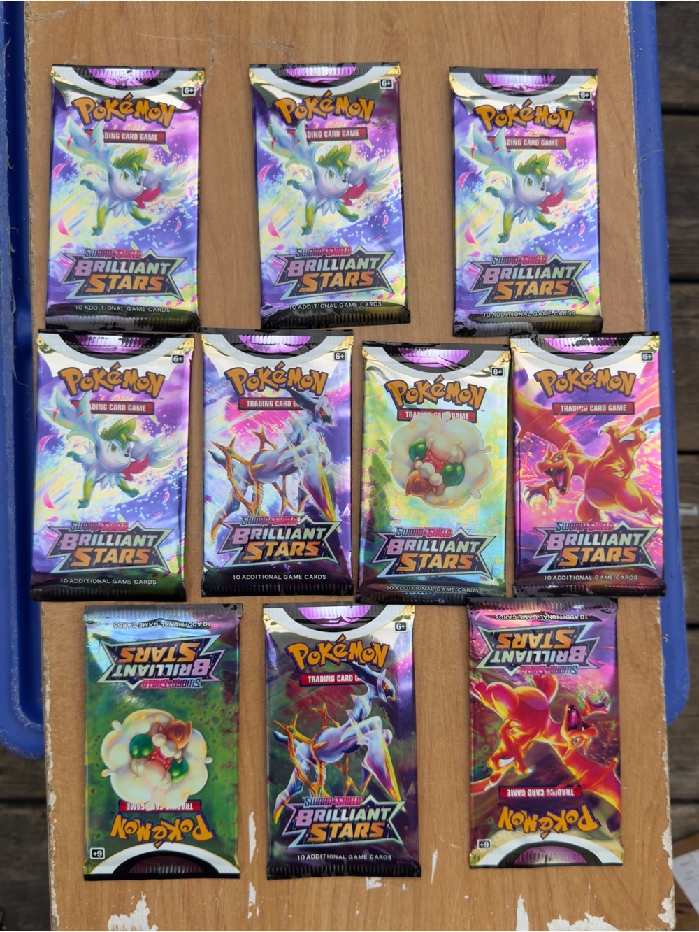 Pokemon Sword and shield Brilliant Stars Trading Card Game Booster Packs x10